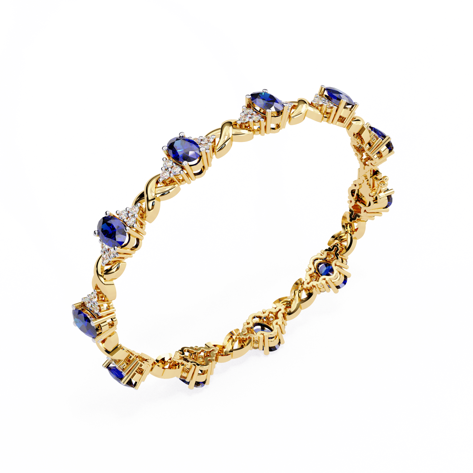 Solitairekart 5.26ct Natural Diamond Celestial Bloom Bracelet-HI Color, VS-SI Clarity